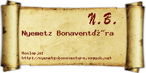 Nyemetz Bonaventúra névjegykártya
